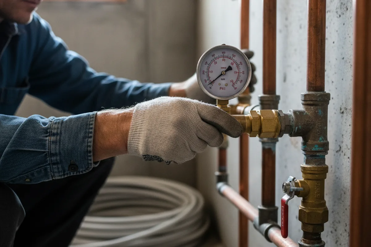 Pressure testing a repaired line during Water Line Repair in Coyote