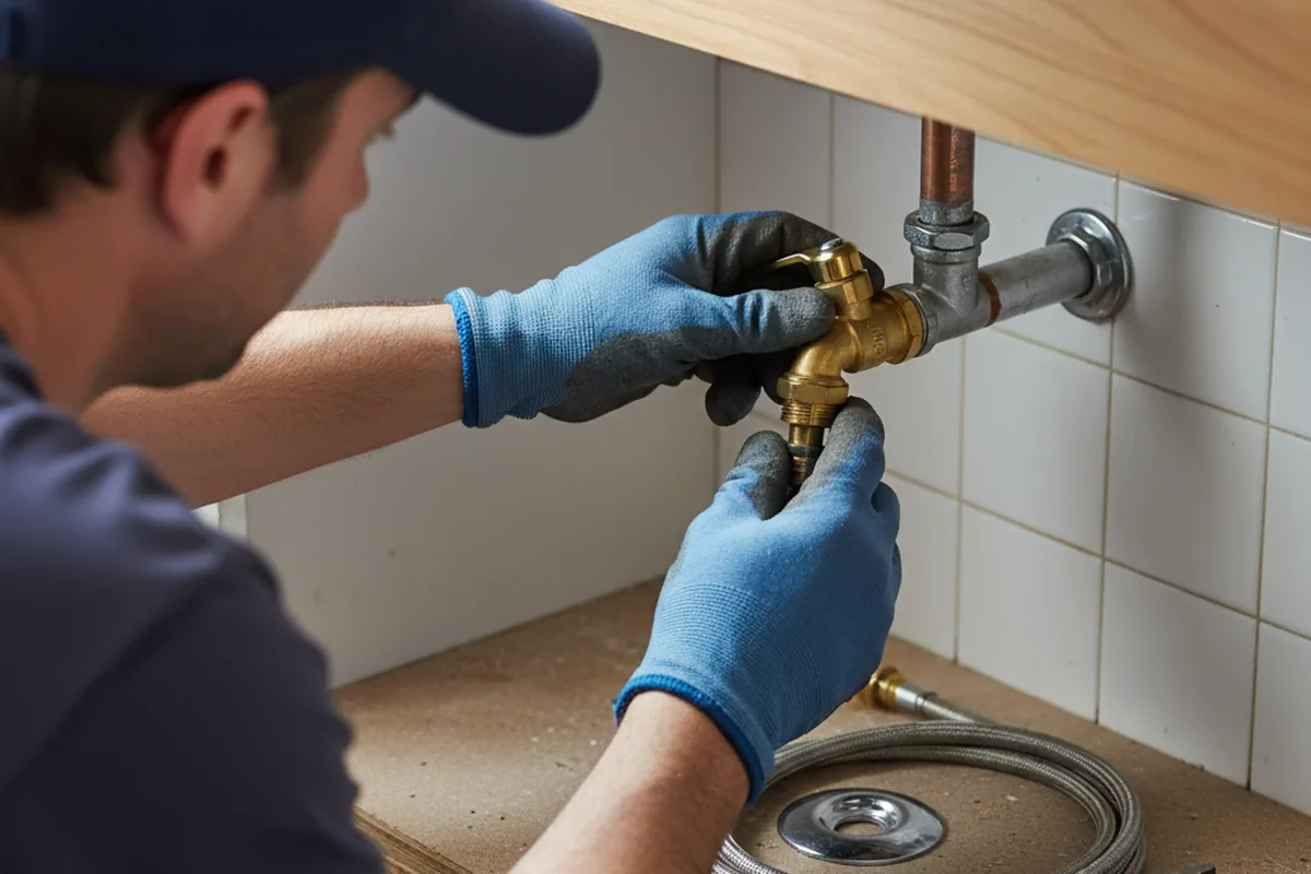 Shutoff valve and fitting work during Emergency Plumbing in Coyote